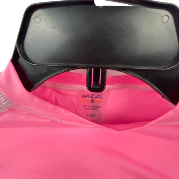 Suzzi Activewear Girls Tie-Dye Long Sleeve Rash Guard Swim Shirt L Pink UPF 50+ - Picture 6 of 9